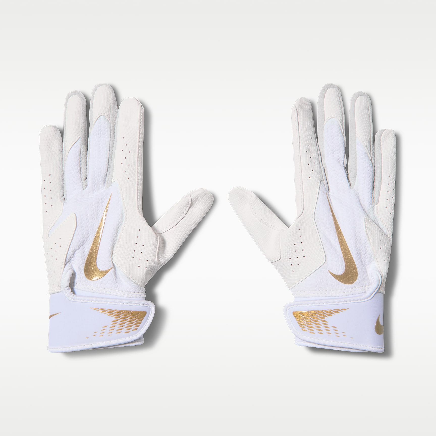 Nike アメリカンフットボールグローブ ホワイト/ローズゴールド Nike Hyperdiamond 4.0 Big Kids' Softball Batting Gloves (1 Pair